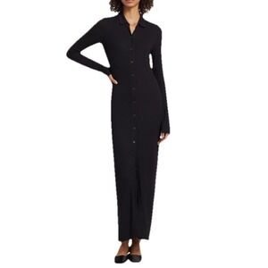 ATM ANTHONY THOMAS‎ MELILLORib-Knit Long-Sleeve Maxi Shirtdress Size S Comfy